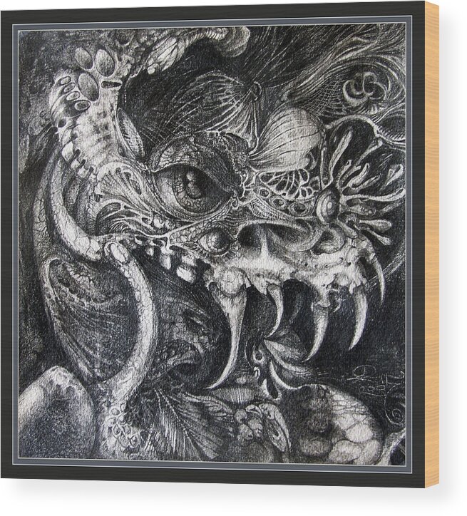 Wood Print featuring the drawing Cherubim Of Beasties by Otto Rapp