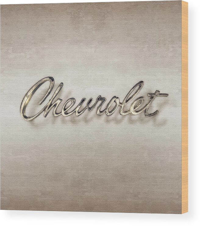 Automotive Wood Print featuring the photograph Chevrolet Emblem by YoPedro