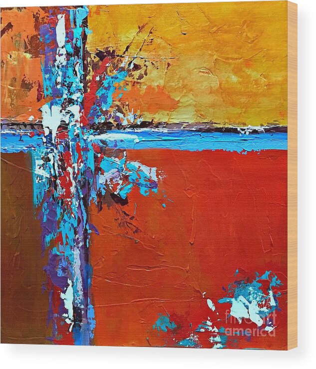 Abstract Art Wood Print featuring the painting Choice by Mary Mirabal