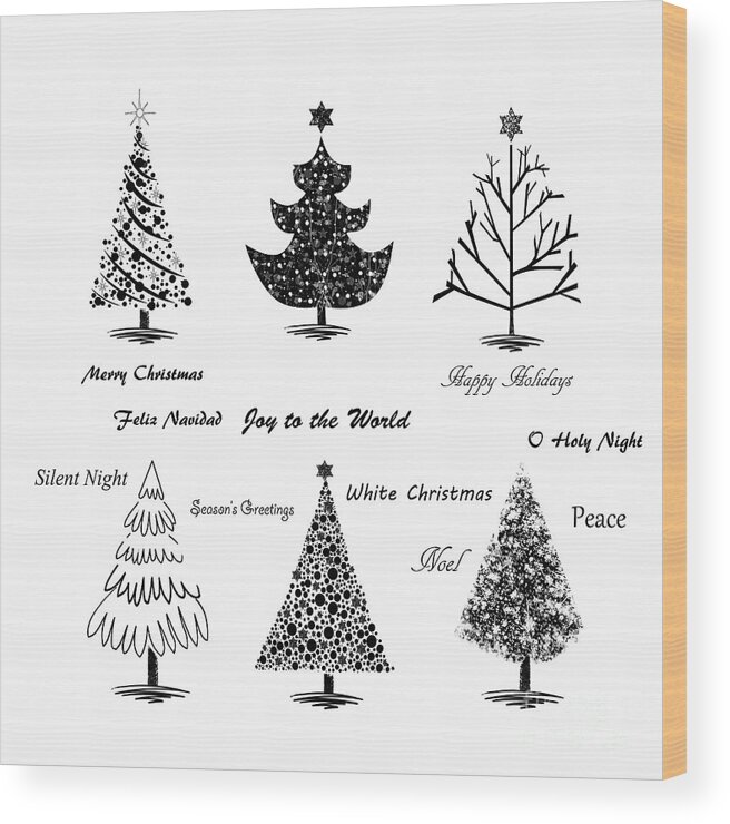 Christmas Wood Print featuring the photograph Christmas Illustration by Stephanie Frey