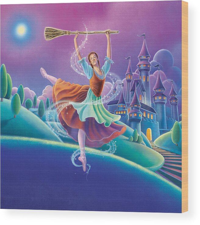 Cinderella Wood Print featuring the painting Cinderella by Anne Wertheim