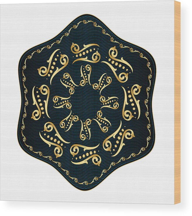Mandala Wood Print featuring the digital art Circularium No. 2560 by Alan Bennington