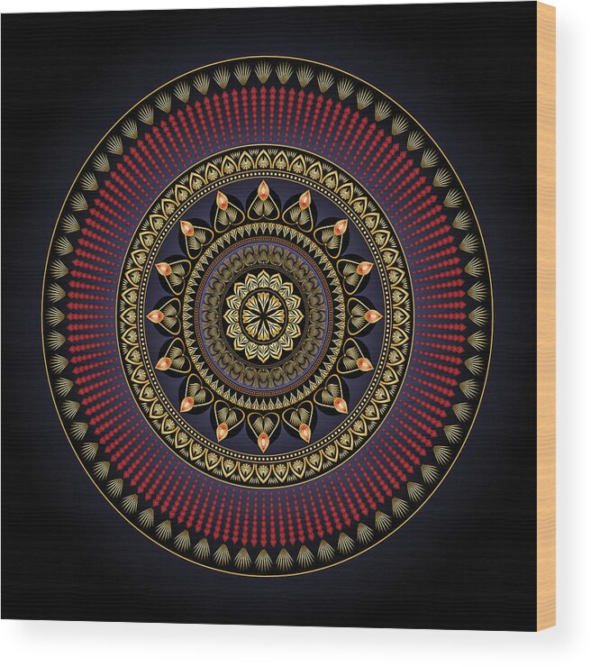 Mandala Wood Print featuring the digital art Circularium No 2649 by Alan Bennington