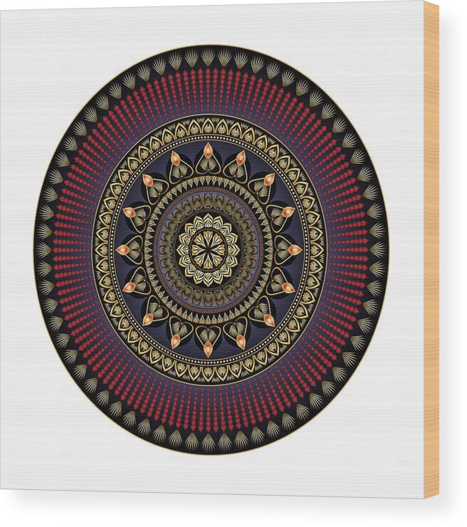 Mandala Wood Print featuring the digital art Circularium No 2650 by Alan Bennington