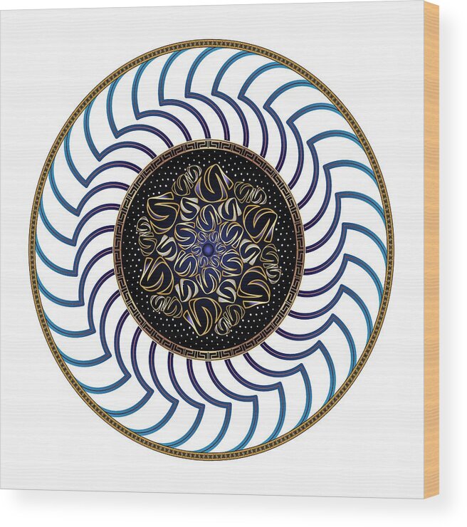 Mandala Wood Print featuring the digital art Circularium No. 2722 by Alan Bennington