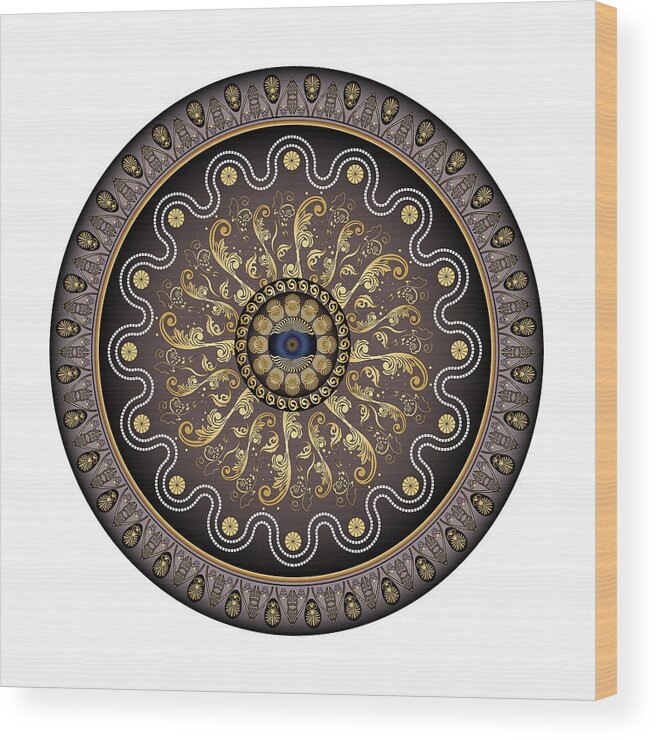 Mandala Wood Print featuring the digital art Circularium No. 2729 by Alan Bennington