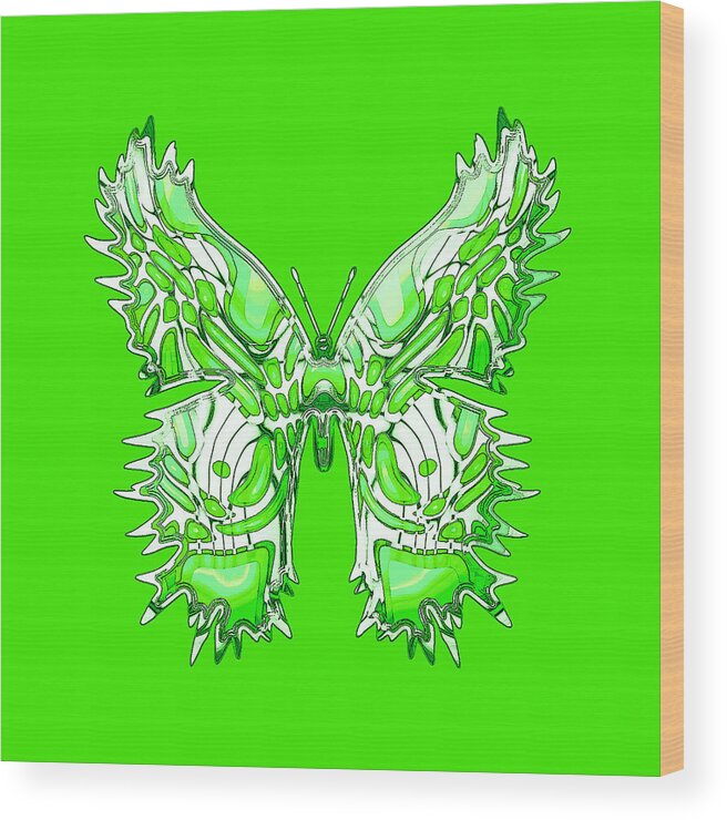 Butterfly Wood Print featuring the digital art Citrusflybutterfly by Deborah Runham