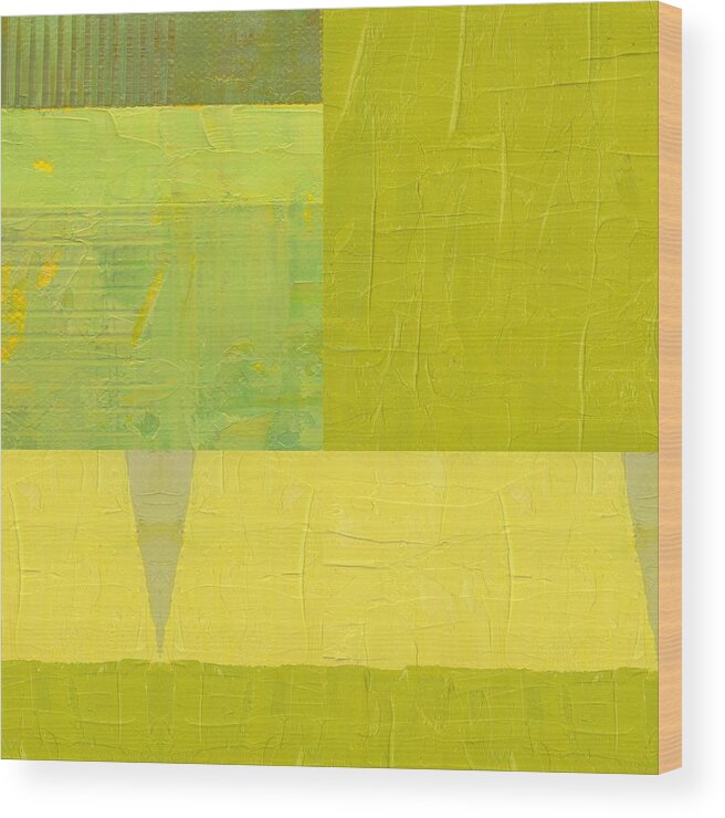 Yellow Wood Print featuring the digital art Collage No. 42 by Michelle Calkins