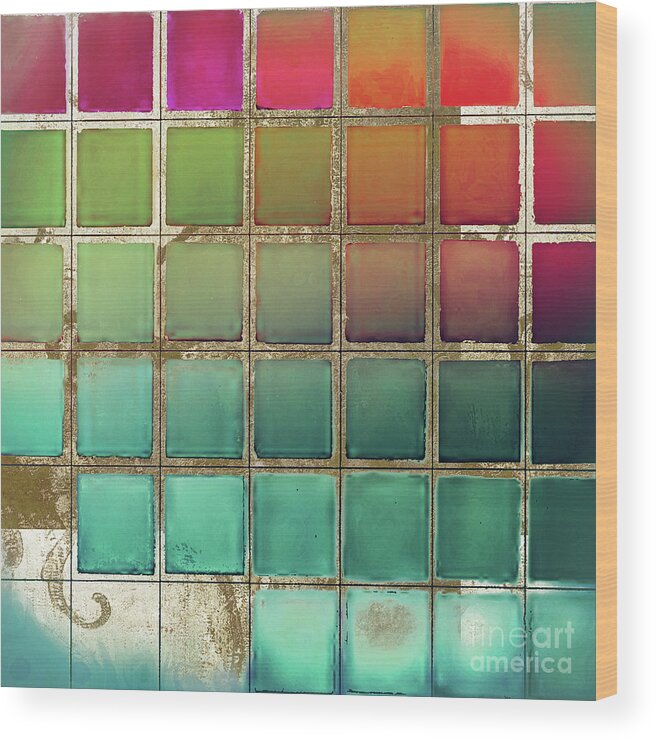 Color Chart Wood Print featuring the painting Color Chart Multi by Mindy Sommers