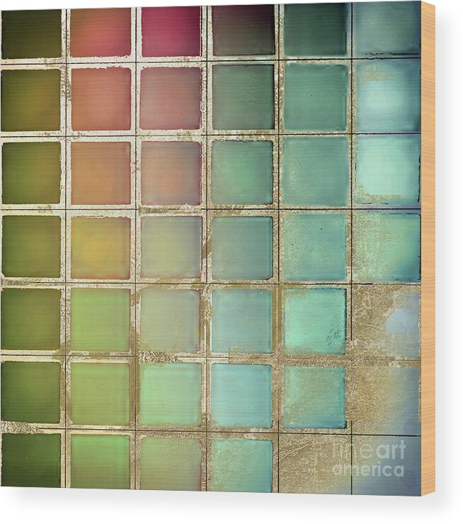 Color Chart Wood Print featuring the painting Color Chart Olives and Greens by Mindy Sommers