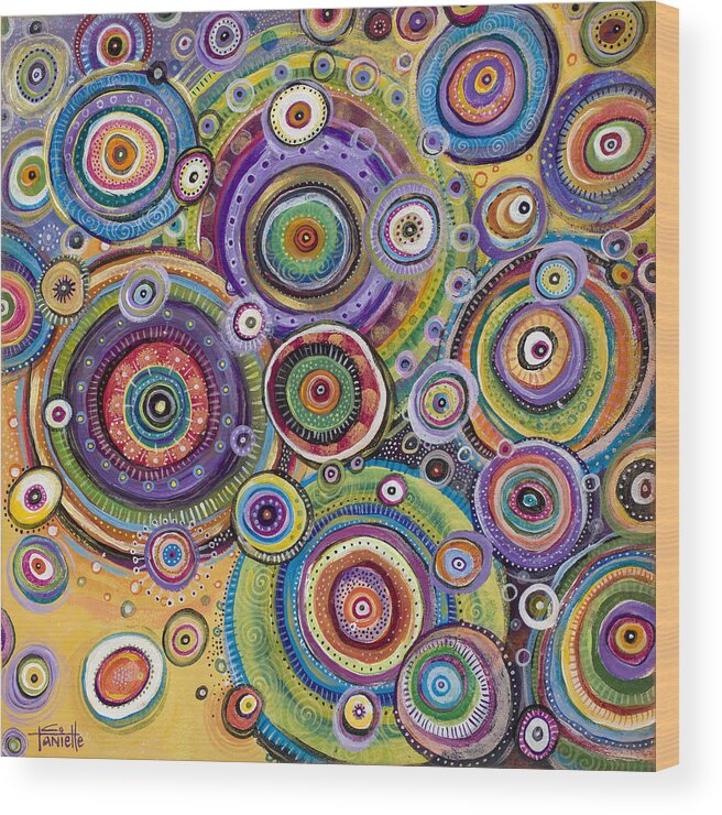 Contemporary Wood Print featuring the painting Color Me Happy by Tanielle Childers