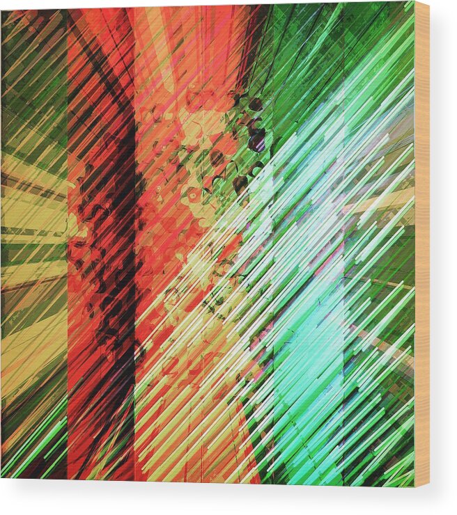 Art Wood Print featuring the digital art Color Stripes by Marko Sabotin