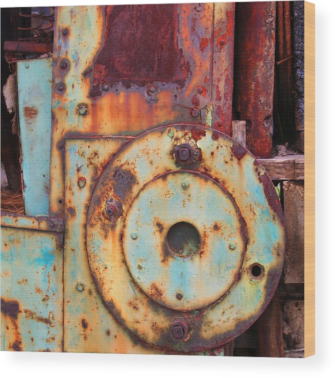 Industry Wood Print featuring the photograph Colorful Industrial Plates by Art Block Collections