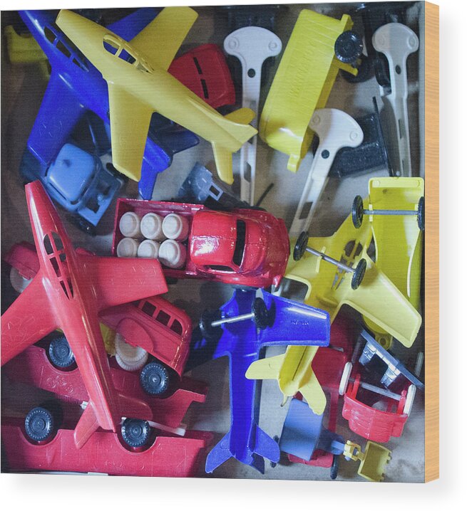 Toys Wood Print featuring the photograph Colorful Plastic Toys #1 by Erik Burg