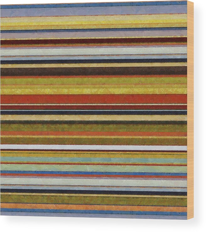 Textured Wood Print featuring the digital art Comfortable Stripes Vl by Michelle Calkins