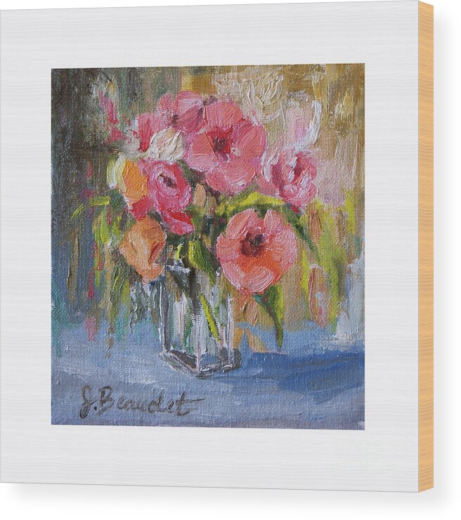  Wood Print featuring the painting Coral Bouquet by Jennifer Beaudet