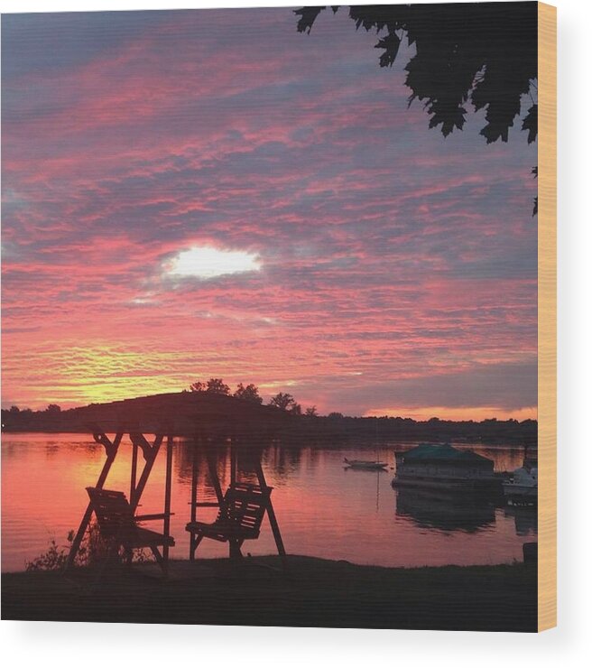 Sunset Wood Print featuring the photograph Cotton Candy Sunset by Rebecca Wood
