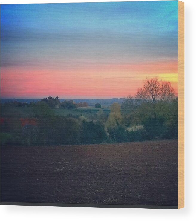Sunset Wood Print featuring the photograph Country Walk At Dusk #family #country by Jess Hawley
