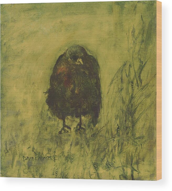 Bird Wood Print featuring the painting Crow 26 by David Ladmore