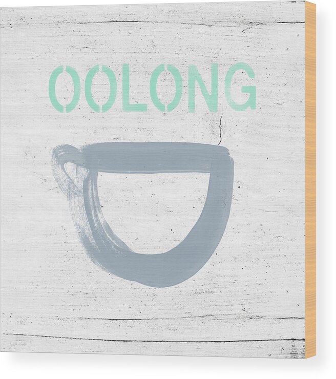 Tea Wood Print featuring the painting Cup of Oolong Tea- Art by Linda Woods by Linda Woods