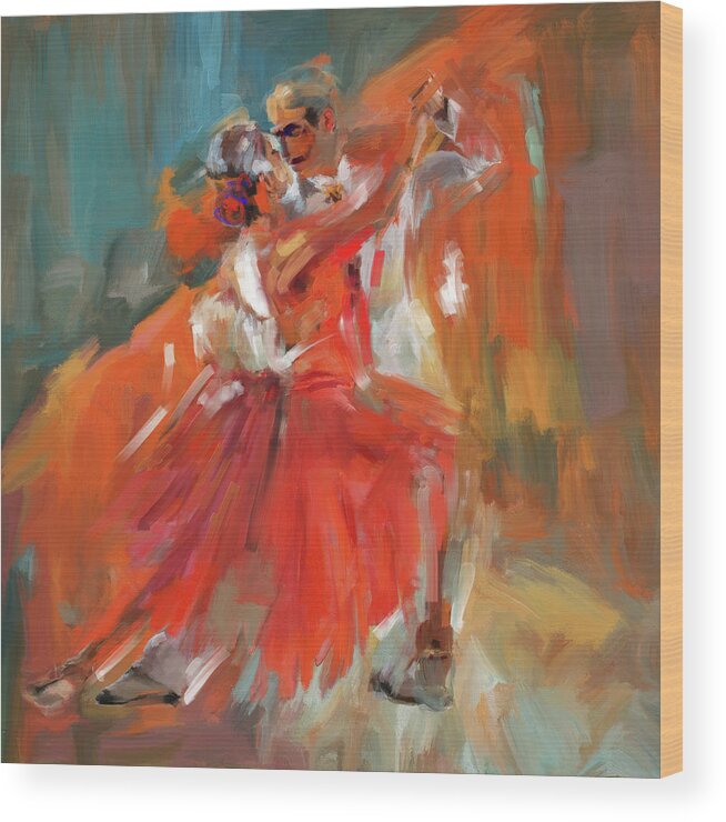 Flamenco Wood Print featuring the painting Dancer 284 1 by Mawra Tahreem