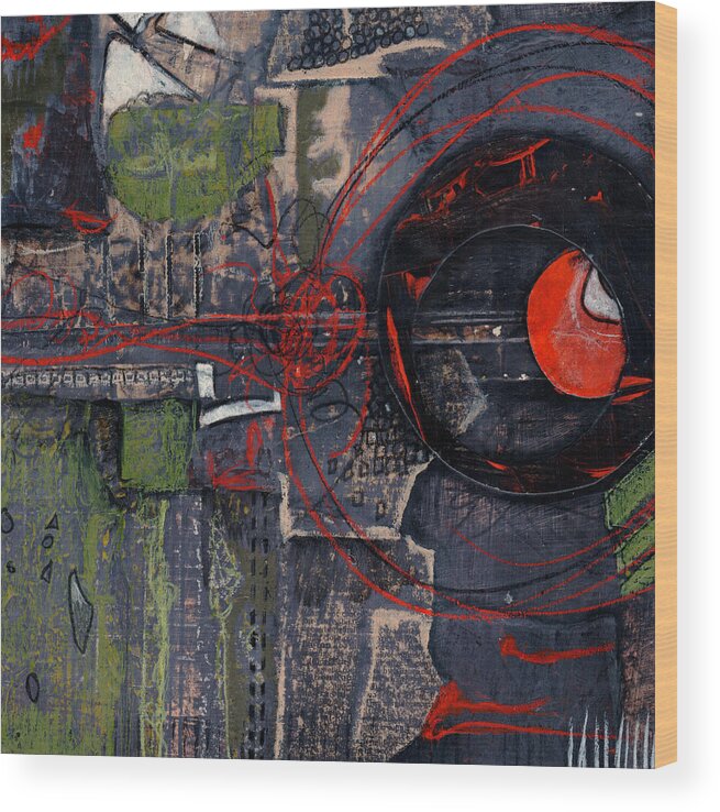Collage Wood Print featuring the mixed media Day After by Laura Lein-Svencner