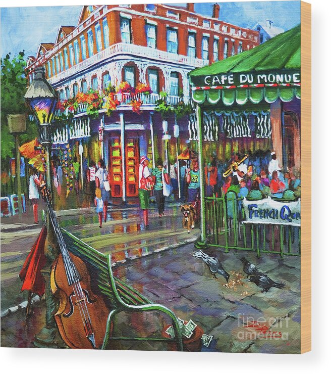 New Orleans Art Wood Print featuring the painting Decatur Street by Dianne Parks