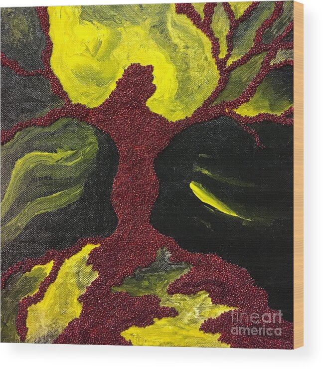 Glass Beads Wood Print featuring the mixed media Decomposing Soul by Pamela Henry