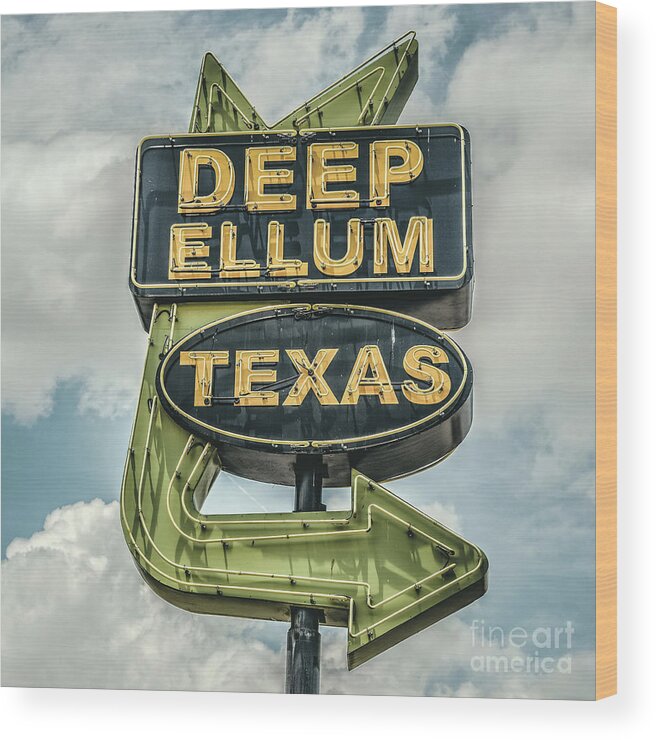 Texas Pop Wood Print featuring the photograph Deep Ellum Texas Neon Sign by Edward Fielding