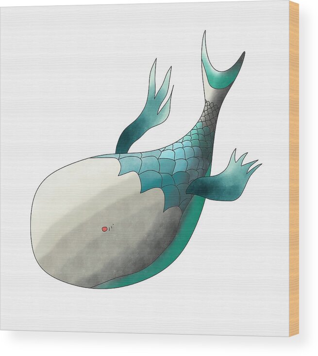 Deep Sea Fish Is A Digital Painting That Is An Artistic Vision Of A Deep-sea Fish. Wood Print featuring the digital art Deep Sea Fish by Piotr Dulski