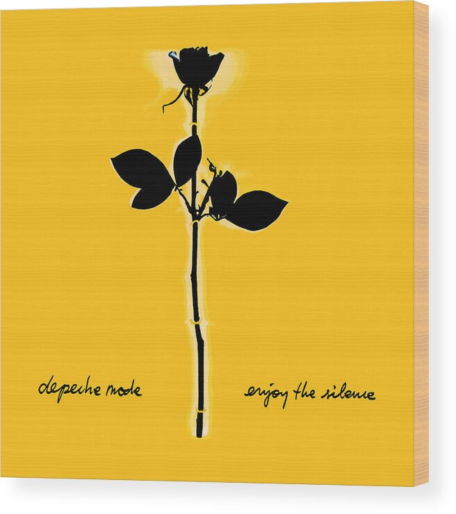 Depeche Mode Wood Print featuring the digital art Enjoy The Silence Yellow by Luc Lambert