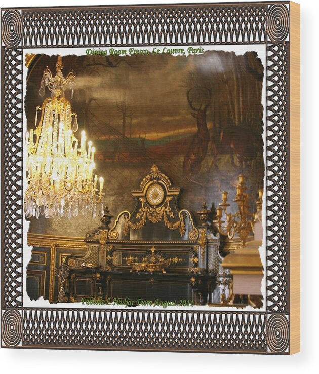 Gold Wood Print featuring the photograph Dining Room Fresco by Fabiola L Nadjar Fiore