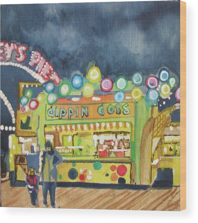 Amusements Wood Print featuring the painting Dippin the Dots by Patricia Arroyo