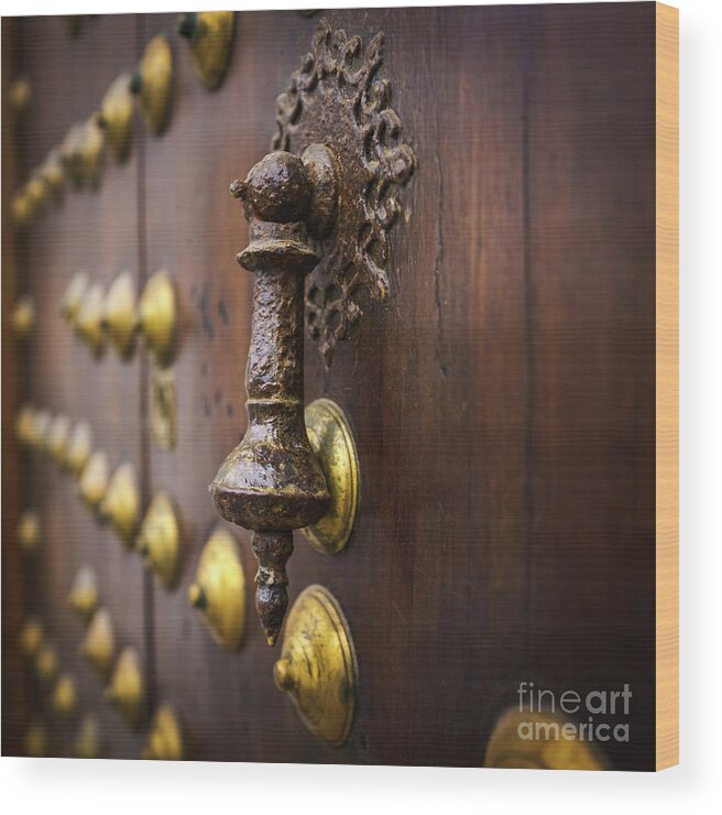 Andalucia Wood Print featuring the photograph Door Knocker Alameda Apodaca Cadiz Spain by Pablo Avanzini