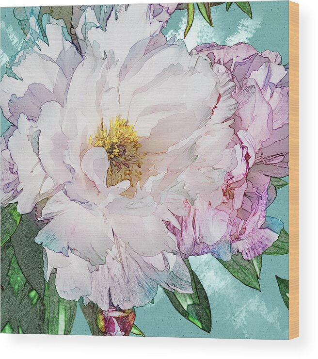 5dii Wood Print featuring the digital art Double Peony by Mark Mille