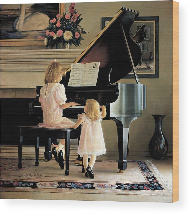 Piano Wood Print featuring the painting Dress Rehearsal by Greg Olsen