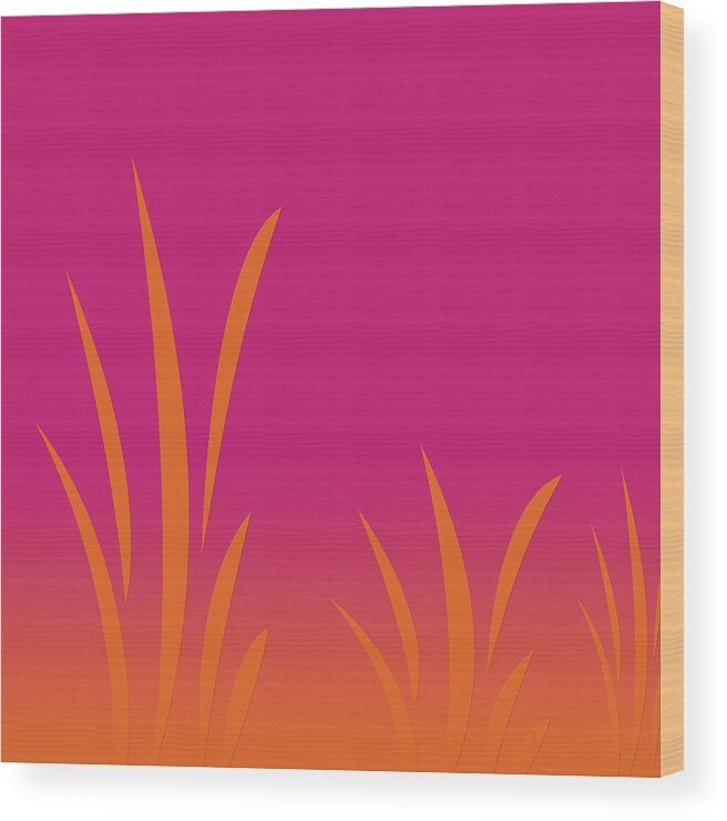 Digital Painting Wood Print featuring the painting Dune Sunset No2 by Bonnie Bruno