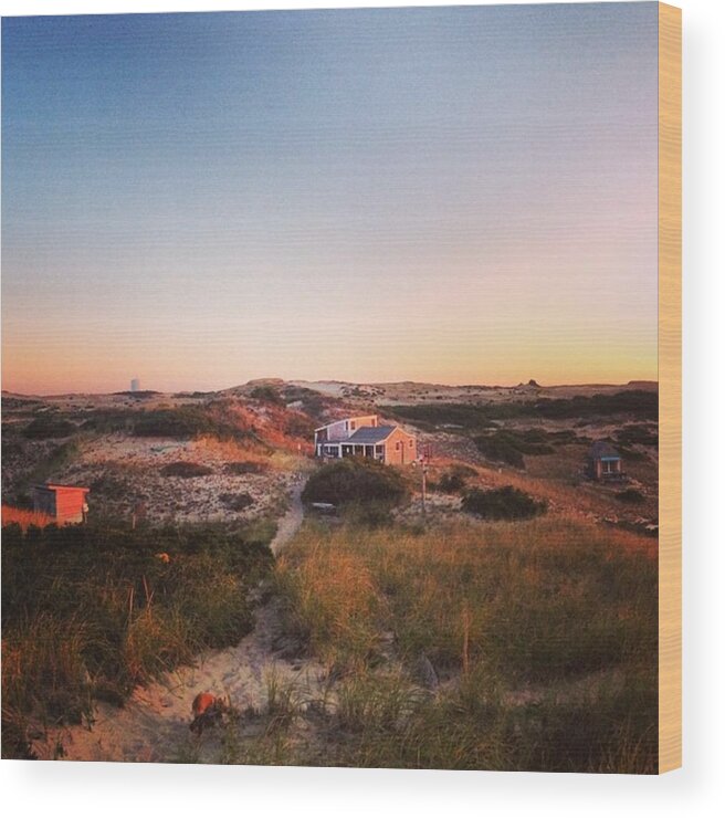 Provincetown Wood Print featuring the photograph #duneshack #duneshacklife #provincetown by Ben Berry