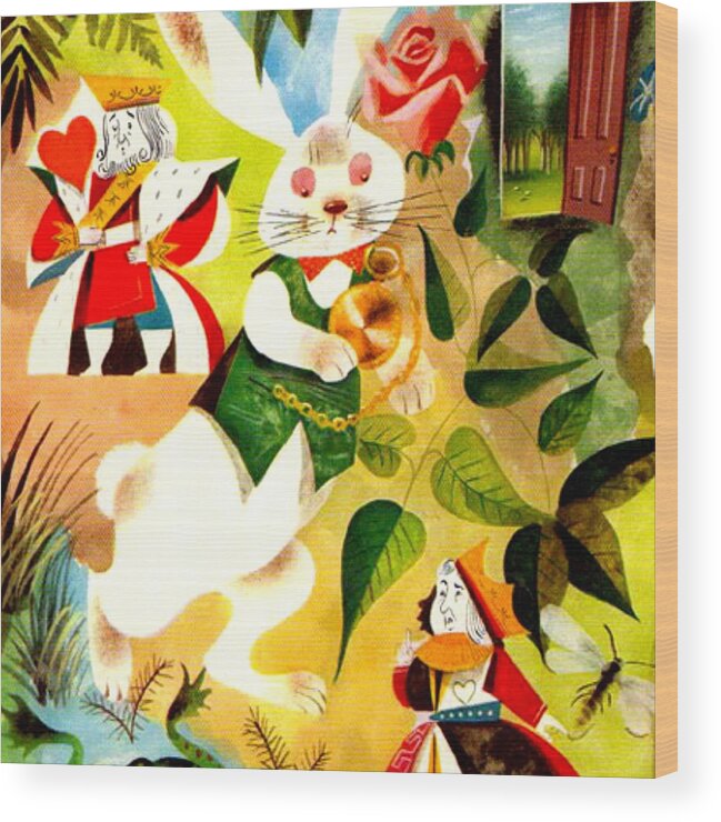 Easter Wood Print featuring the digital art Easter Bunny by Marianne Dow