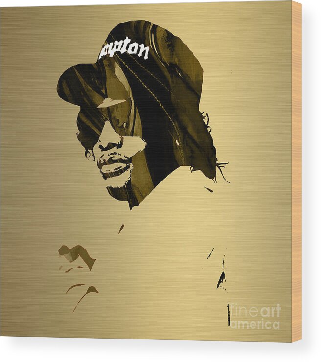 Eazy E Wood Print featuring the mixed media Eazy E Straight Outta Compton by Marvin Blaine