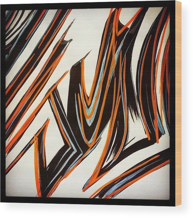 Picture Wood Print featuring the photograph Ecstatic Orange And Black By Mark Bray by Crystaleyezed Fine Arts