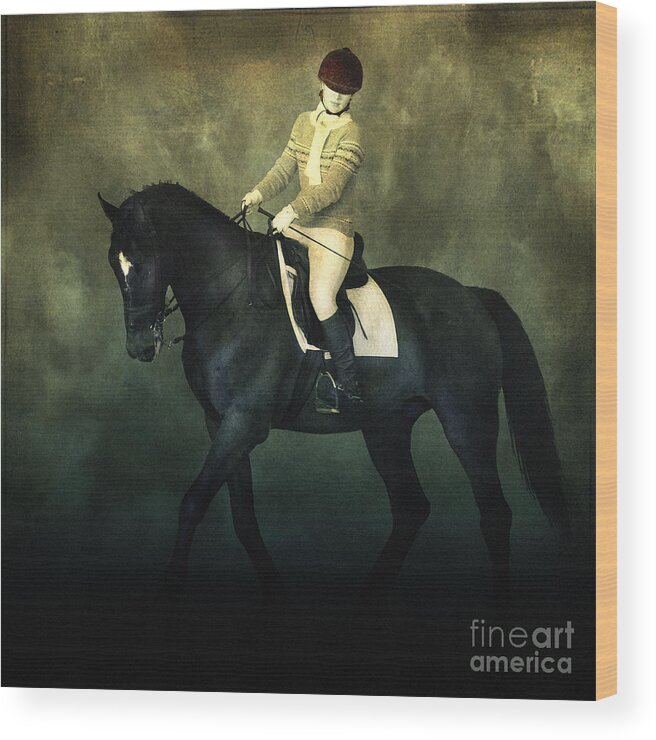 Horse Wood Print featuring the photograph Elegant Horse Rider by Dimitar Hristov