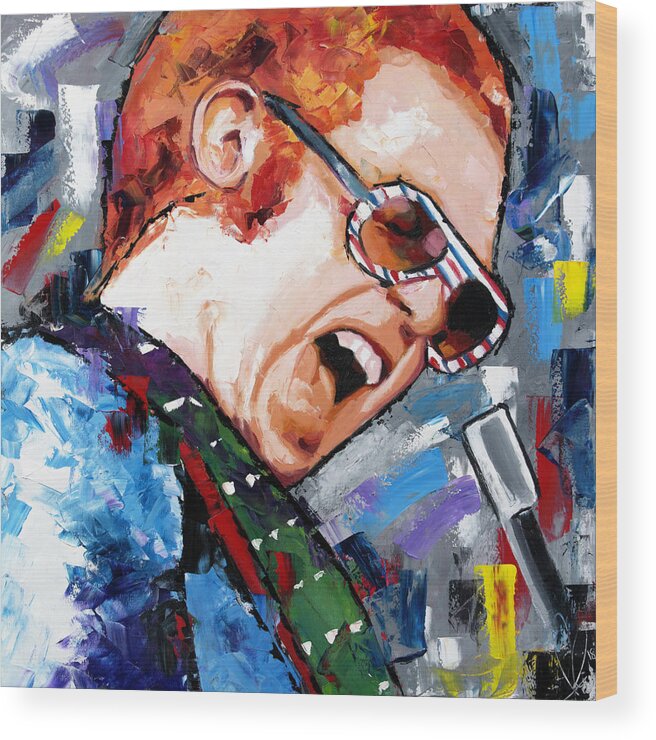 Elton John Wood Print featuring the painting Elton John by Richard Day
