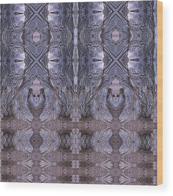 Surrealistic Wood Print featuring the digital art Emerging From a Lavender Doorway by Julia L Wright
