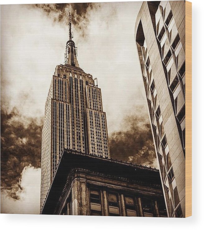 Building Wood Print featuring the photograph Empire State Building, New York City by Alex Snay