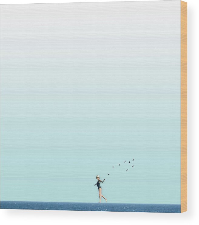 Minimal Wood Print featuring the photograph Equilibrio by Caterina Theoharidou