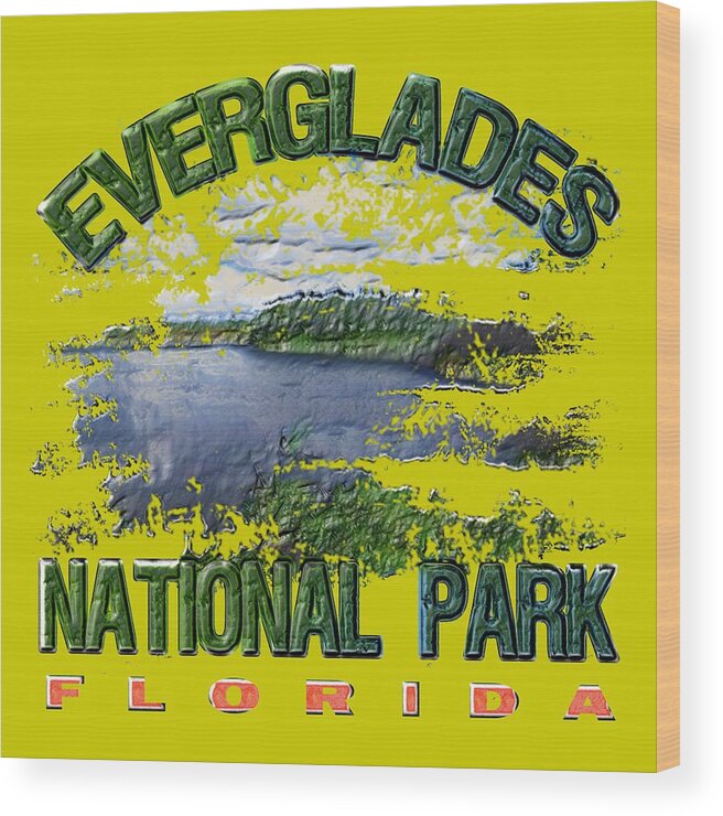 Everglades National Park Wood Print featuring the digital art Everglades National Park by David G Paul