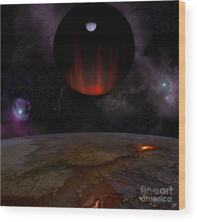 Extrasolar Wood Print featuring the digital art Extrasolar planet HD149026b by Julius Csotonyi