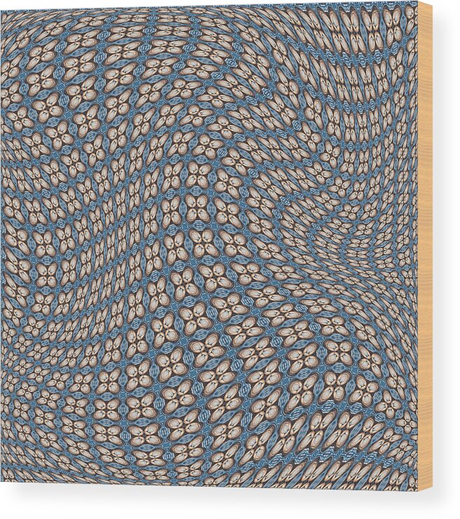  Fabric Designs Digital Art Digital Art Wood Print featuring the digital art Fabric Design 10 by Karen Musick