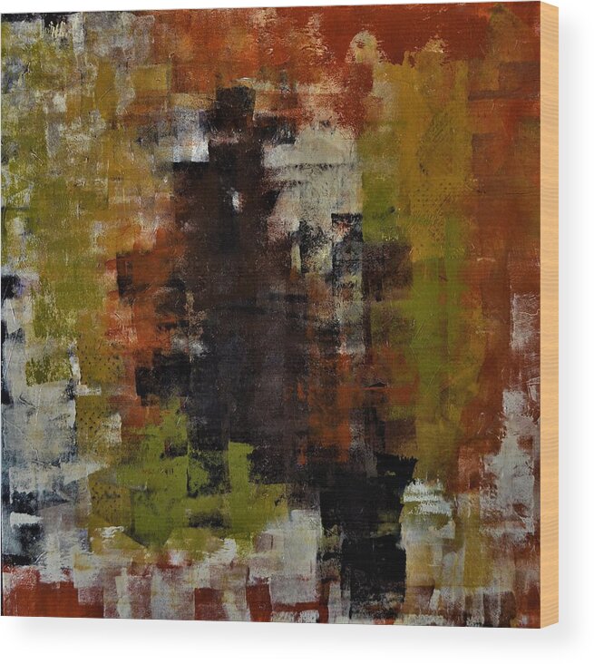 Abstract Wood Print featuring the painting Fall Abstract by Julie Wittwer